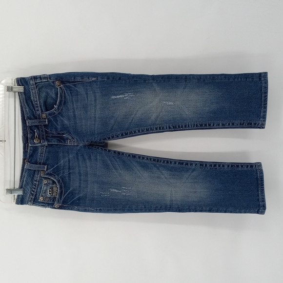 Miss Me Capri Jeans Back Flap Pockets Low Rise Embellished Medium Wash Size 26 - Picture 2 of 12